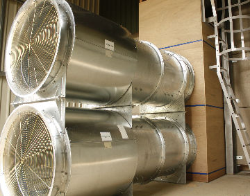 Crop drying fans